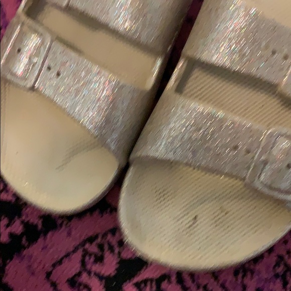 freedom Moses Shoes | Freedom Moses Gold Glitter Slides | Poshmark